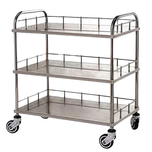 Antistatic Stainless Steel Lab Cart for Pharmaceutical Research