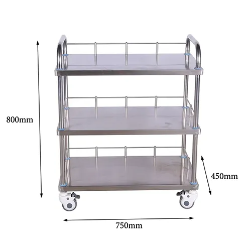 Antistatic Stainless Steel Lab Cart for Pharmaceutical Research
