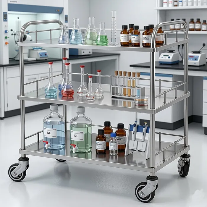 Silent PU Casters for Medical Utility Cart